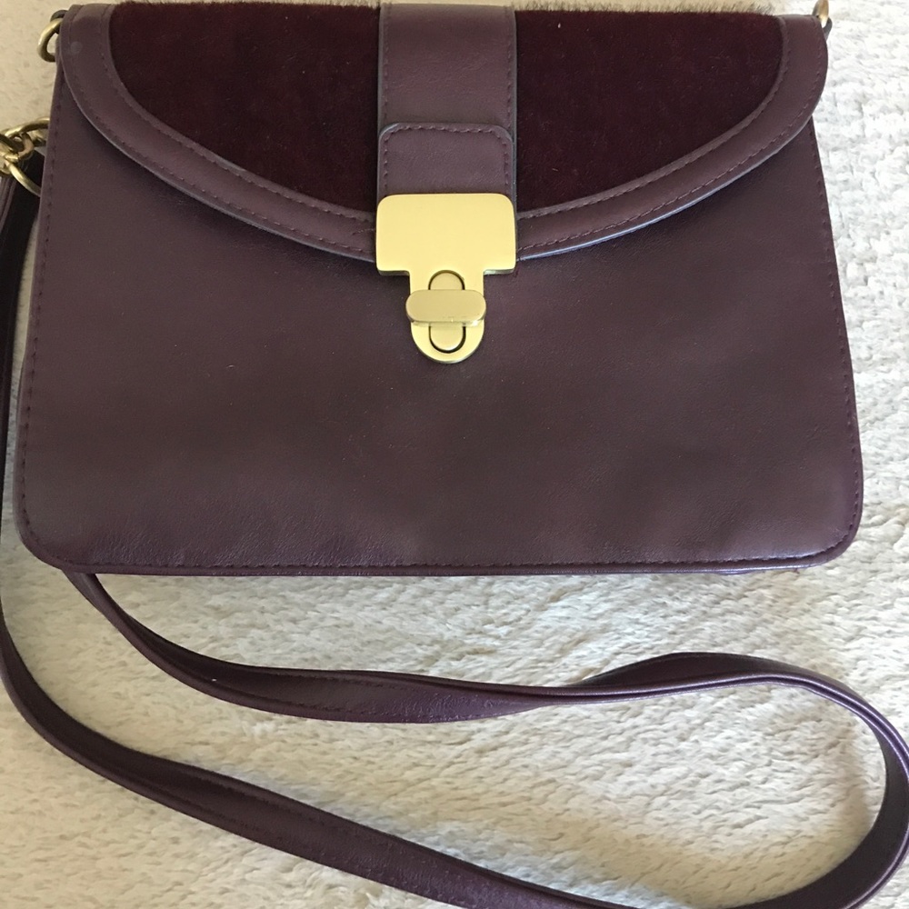 Maroon burgundy and gold crossbody